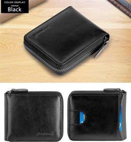 img 3 attached to Wallet Bifold Leather Blocking Black2019 Men's Accessories