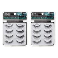 4 pairs of ardell demi wispies false eyelashes - full volume black strip lashes | eye makeup enhancement - 2 pack logo