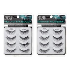 img 4 attached to 4 Pairs of Ardell Demi Wispies False Eyelashes - Full Volume Black Strip Lashes | Eye Makeup Enhancement - 2 Pack