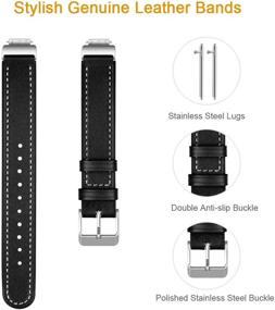 img 2 attached to 👨 Compatibly Breathable Leather Bracelet for Inspire HR Bands - Inspire Replacement Accessories for Men and Women, Sport Wristbands Strap for Inspire HR Fitness Tracker