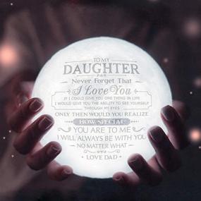 img 1 attached to 🌕 Doptika Engraved 3D Moon Lamp for Daughter - Personalized 5.9 Inch Moon Light (ML-039-Daddau) - Perfect Christmas Gifts for Her