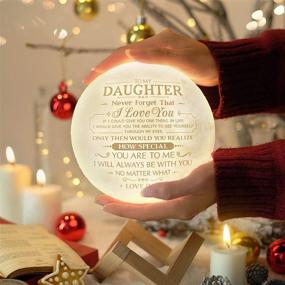 img 3 attached to 🌕 Doptika Engraved 3D Moon Lamp for Daughter - Personalized 5.9 Inch Moon Light (ML-039-Daddau) - Perfect Christmas Gifts for Her