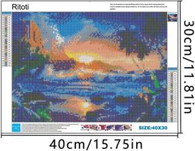 img 3 attached to DIY 5D Diamond Painting Kits for Adults Beginners – Full Drill Crystal Rhinestone Pictures Arts Craft for Home Wall Decor (11.81x15.75 Inch) – Sunset by The Sea