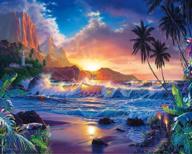 diy 5d diamond painting kits for adults beginners – full drill crystal rhinestone pictures arts craft for home wall decor (11.81x15.75 inch) – sunset by the sea logo