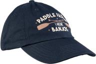 ann arbor t-shirt co. paddle faster, i hear banjos: funny camping baseball cap for river rafting, canoeing, and kayaking - navy blue dad hat logo