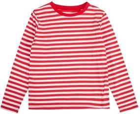 img 1 attached to UNACOO Unisex Kids 2-Pack Long Sleeve Crewneck T-Shirt: 100% Cotton, Age 3-12 Years