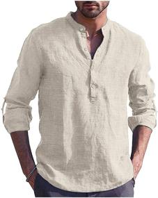 img 4 attached to 👕 Tinkwell Sleeve Henley Casual Shirts for Men – A Must-Have in Men's Clothing Shirts