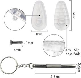 img 3 attached to 👓 Comfortable and Secure: 8 Pairs Soft Silicone Eyeglass Nose Pads with Anti-Slip Coating, including Glasses Screws and Micro Screwdriver - 15mm Air Bag Glasses Nose Pad Replacement Set