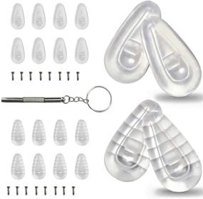 img 4 attached to 👓 Comfortable and Secure: 8 Pairs Soft Silicone Eyeglass Nose Pads with Anti-Slip Coating, including Glasses Screws and Micro Screwdriver - 15mm Air Bag Glasses Nose Pad Replacement Set