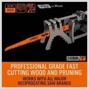 img 2 attached to HORUSDY 9-Inch Wood Pruning Reciprocating Saw Blades, 5TPI - Pack of 5