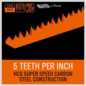 img 3 attached to HORUSDY 9-Inch Wood Pruning Reciprocating Saw Blades, 5TPI - Pack of 5