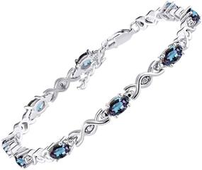 img 4 attached to Stunning Simulated Alexandrite Bracelet Sterling