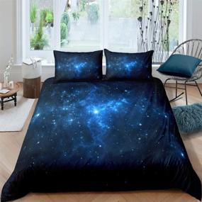 img 2 attached to Full Size Galaxy Decor Bedding Set - 3 Piece Duvet Cover with Universe Pattern - 3D Galaxy Printed Comforter Cover - Hotel Quality Soft & Breathable - Lightweight & Easy Care Quilt Cover