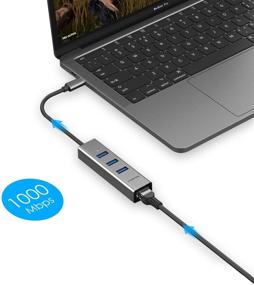 img 2 attached to 🔌 LENTION USB C to 3-Port USB 3.0 Hub with Gigabit Ethernet for MacBook Pro 13/15/16, Mac Air/iPad Pro, Chromebook and More – Stable Driver Adapter (CB-C23s, Space Gray)