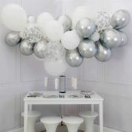 🎈 stylish balloon garland arch kit - 16ft long white & gold latex balloons - perfect for baby showers, weddings, birthdays, bachelorette parties - elegant silver backdrop логотип