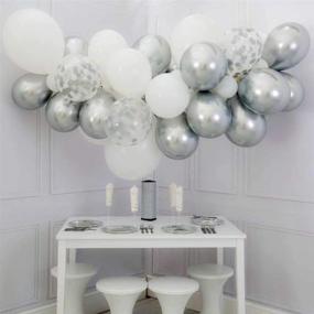 img 3 attached to 🎈 Stylish Balloon Garland Arch Kit - 16Ft Long White & Gold Latex Balloons - Perfect for Baby Showers, Weddings, Birthdays, Bachelorette Parties - Elegant Silver Backdrop