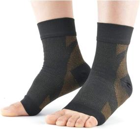 img 3 attached to 🧦 VERISA Copper Compression Socks for Men and Women - Recovery Foot Sleeves - Plantar Fasciitis Ankle Support Socks - Relief for Heel Spurs, Arch Pain, Foot Swelling, Sore Muscles & Joints