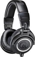 black audio-technica ath-m50x professional grade studio monitor headphones with detachable cable - critically acclaimed logo