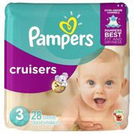 👶 pampers cruisers diapers size 3, 28 count: ultimate comfort and protection for active babies logo