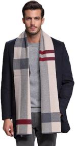 img 2 attached to RIONA Cashmere Knitted Men's Scarves - Winter Accessories from Australia