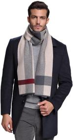 img 4 attached to RIONA Cashmere Knitted Men's Scarves - Winter Accessories from Australia