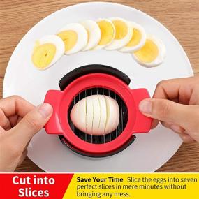 img 2 attached to 🍳 Compact 3-in-1 Stainless Steel Egg Slicer Cutter - Easy Kitchen Tool for Effortless Slicing