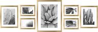 🖼️ artbyhannah gold gallery wall picture frame set with decorative botanical art prints - multi size: 11x14, 8x10, 5x7 inch - perfect home decor for wall art collages and photo frame collections логотип