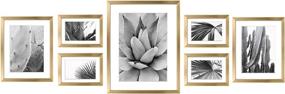 img 4 attached to 🖼️ ArtbyHannah Gold Gallery Wall Picture Frame Set with Decorative Botanical Art Prints - Multi Size: 11x14, 8x10, 5x7 Inch - Perfect Home Decor for Wall Art Collages and Photo Frame Collections