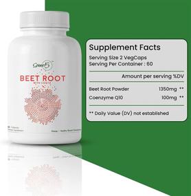 img 3 attached to 🥦 Organic Beet Root Capsules 1350mg: CoQ10 Energy Supplement & Nitric Oxide Booster for Blood Pressure, Immune Support, Healthy Circulation, Athletic Performance - 60 Ct 1 Month Supply