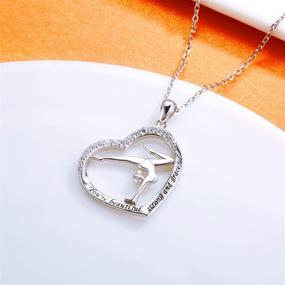 img 2 attached to Sterling Silver Gymnastics Necklace for Girls - Gymnast Heart Pendant: Inspiring Sport and Ballerina Jewelry Gift for Birthdays and Christmas