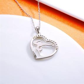 img 1 attached to Sterling Silver Gymnastics Necklace for Girls - Gymnast Heart Pendant: Inspiring Sport and Ballerina Jewelry Gift for Birthdays and Christmas