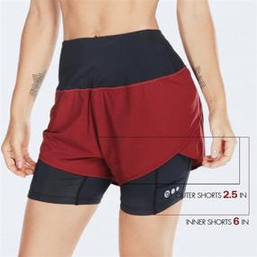 img 2 attached to BALEAF Women's High Waisted 2 in 1 Running Shorts with Pockets - Workout Yoga Gym Shorts with Liner