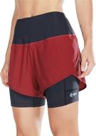 baleaf women's high waisted 2 in 1 running shorts with pockets - workout yoga gym shorts with liner logo