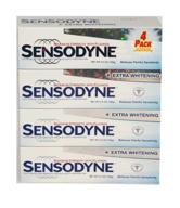 sensodyne® extra whitening toothpaste each logo