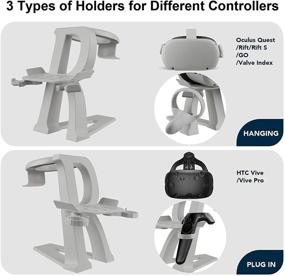 img 2 attached to Подставка для гарнитуры виртуальной реальности Esimen и держатель для контроллера: организация и демонстрация Oculus Quest 2, Rift S, HTC Vive, Valve Index и др. (белый)