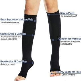 img 3 attached to 🧦 Beister Knee High Compression Socks - 20-30 mmHg Support for Men and Women with Calf Varicose Veins