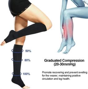 img 2 attached to 🧦 Beister Knee High Compression Socks - 20-30 mmHg Support for Men and Women with Calf Varicose Veins