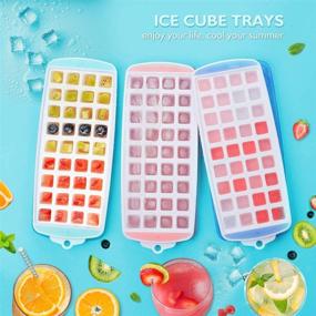 img 3 attached to 🧊 ZDZDZ Silicone Ice Cube Molds with Lid - 2 Pack, Easy-Release Small Ice Trays for 72 Ice Cubes - Stackable Ice Mold Set for Iced Coffee, Whiskey, Cocktails - Tiny Size for Convenient Use