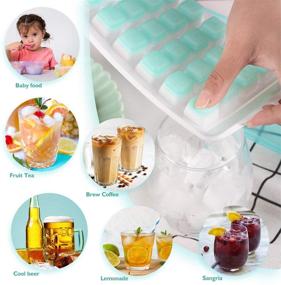 img 1 attached to 🧊 ZDZDZ Silicone Ice Cube Molds with Lid - 2 Pack, Easy-Release Small Ice Trays for 72 Ice Cubes - Stackable Ice Mold Set for Iced Coffee, Whiskey, Cocktails - Tiny Size for Convenient Use