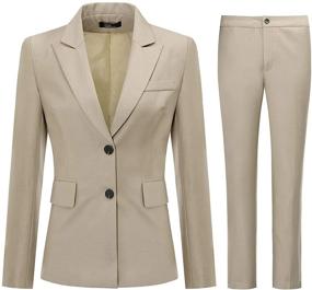 img 4 attached to 👔 Office Work Suit Set for Women: One Button Blazer and Pants