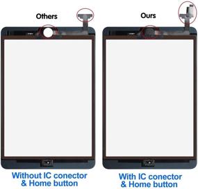 img 2 attached to 📱 High-Quality Touch Screen Digitizer Replacement for iPad Mini 1 2 A1432 A1454 A1455 A1489 A1490 with IC Chip, Home Button, Cameral Holder - Black