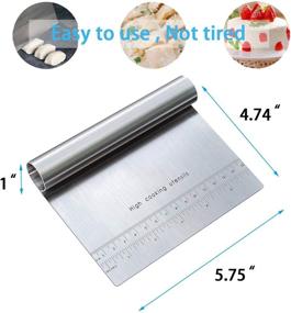 img 1 attached to 🍰 Stainless Steel Mirror Polished Pro Dough Pastry Scraper/Cutter/Chopper with Measuring Scale - Multipurpose Cake and Pizza Cutter - Pastry Bread Separator Scale Knife (1)