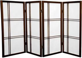 img 1 attached to Oriental Furniture 3 ft. Tall Double Cross Shoji Screen - Walnut - 4 Panels: Elegant Room Divider for Privacy and Decor