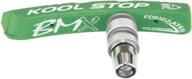 🟢 kool stop nutted bmx brake shoes, 1 pair - vibrant hot lime green logo