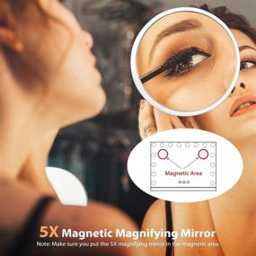 img 1 attached to 🪞 22.8" x 18.1" Vanity Makeup Mirror with Light - Ohuhu 3 Color Lighted Mirror, 15 Dimmable Bulbs, Tabletop & Wall Mounted, Smart Touch Control - Ideal Christmas Gift