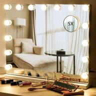 🪞 22.8" x 18.1" vanity makeup mirror with light - ohuhu 3 color lighted mirror, 15 dimmable bulbs, tabletop & wall mounted, smart touch control - ideal christmas gift logo