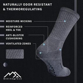 img 2 attached to 🧦 High-Quality Merino Wool Hiking Socks for Women and Men - 85% Merino Wool Crew Style