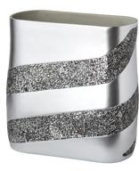 🚮 dwellza silver mosaic bathroom trash can - decorative wastebasket for stylish bathrooms logo