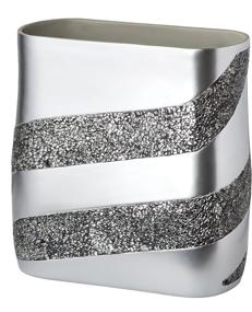 img 4 attached to 🚮 DWELLZA Silver Mosaic Bathroom Trash Can - Decorative Wastebasket for Stylish Bathrooms