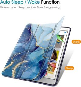 img 1 attached to 📱 Fintie SlimShell Case for iPad Air 3rd Generation 10.5" 2019 / iPad Pro 10.5 Inch 2017 - Built-in Pencil Holder, Lightweight Smart Stand, Soft TPU Back Cover, Auto Wake/Sleep (Ocean Marble)